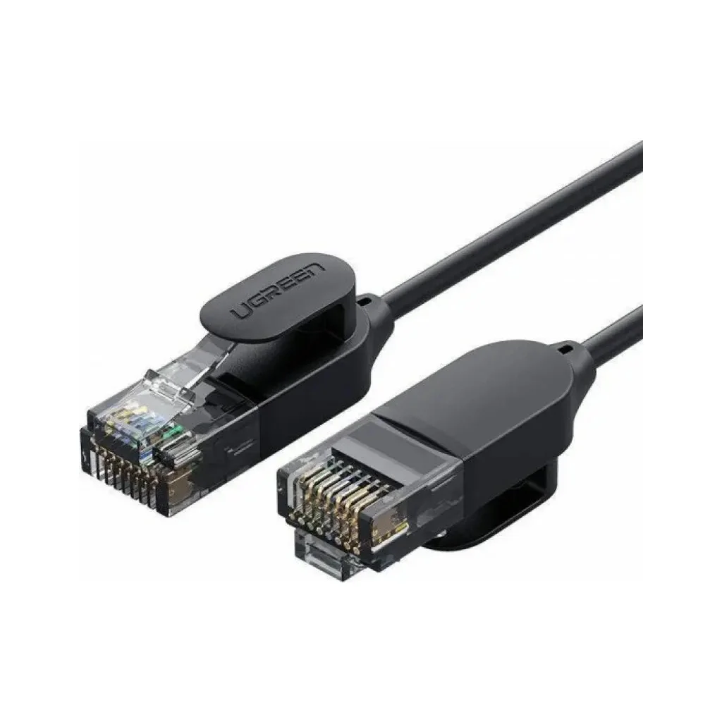 Патч-корд 3м, U/UTP CAT 6A Copper Ethernet Cable тонкий(діаметр 2.8мм) NW122 Black Ugreen (70653)