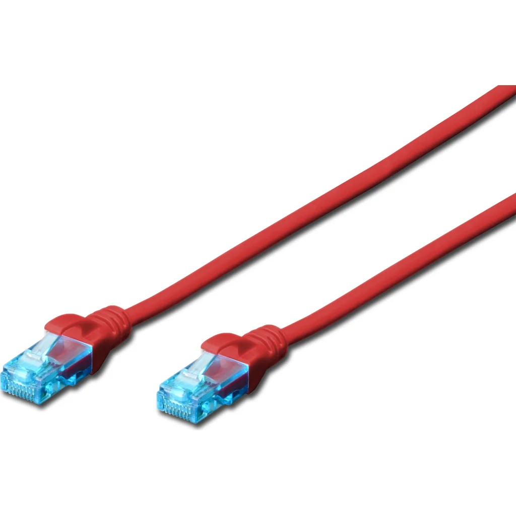 Патч-корд 5м, UTP, cat.5e, AWG 26/7, CCA, PVC, red Digitus (DK-1512-050/R)