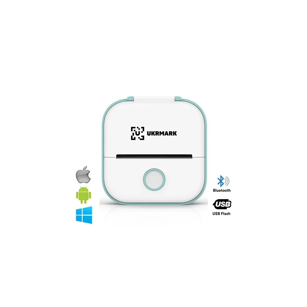 Принтер чеків UKRMARK P02GN Bluetooth, біло-зелений (900912)