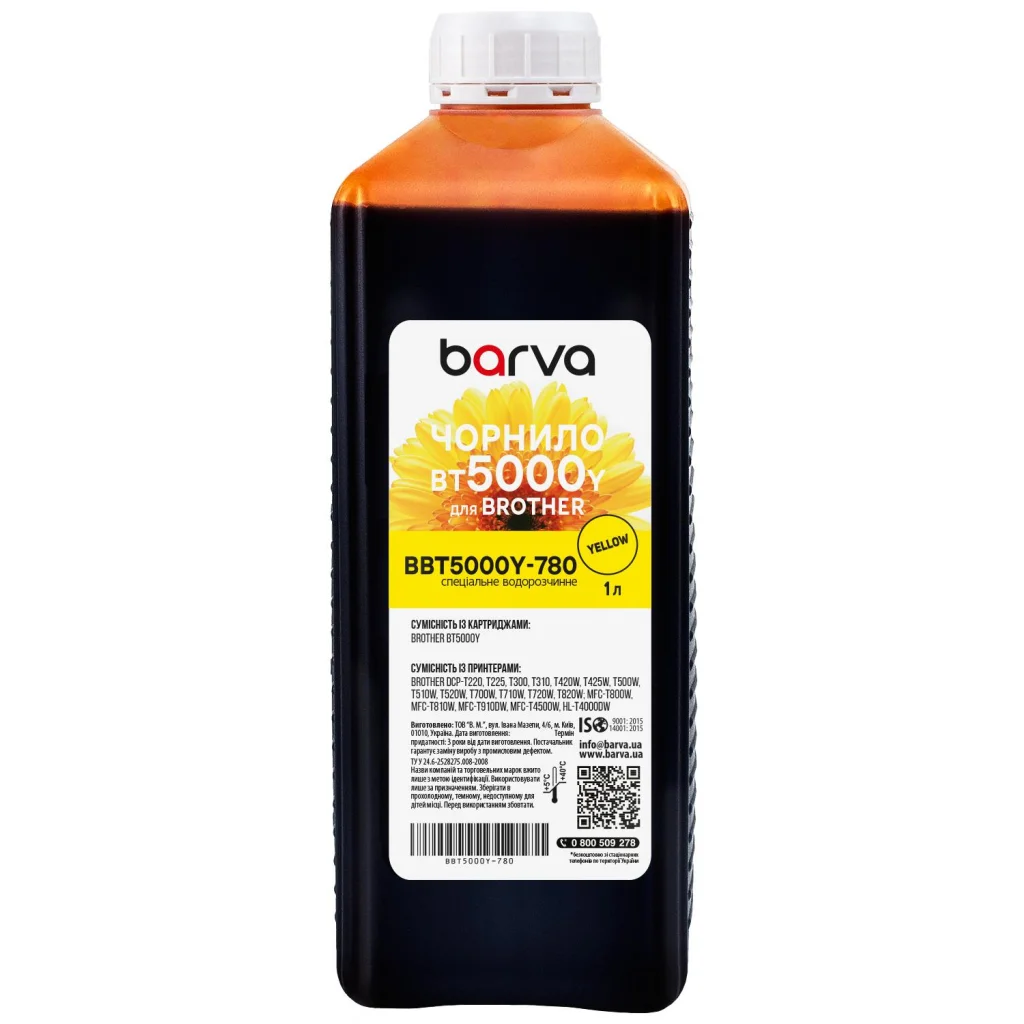Чорнило Barva Brother BT5000Y 1 л (BBT5000Y-780)