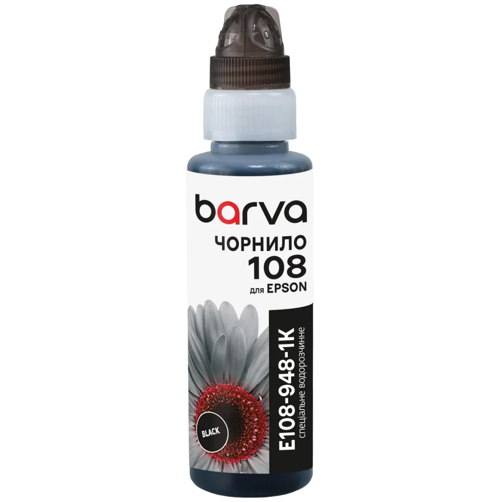 Чорнило Barva Epson 108 100 мл, Black, флакон OneKey (1K) (E108-948-1K)