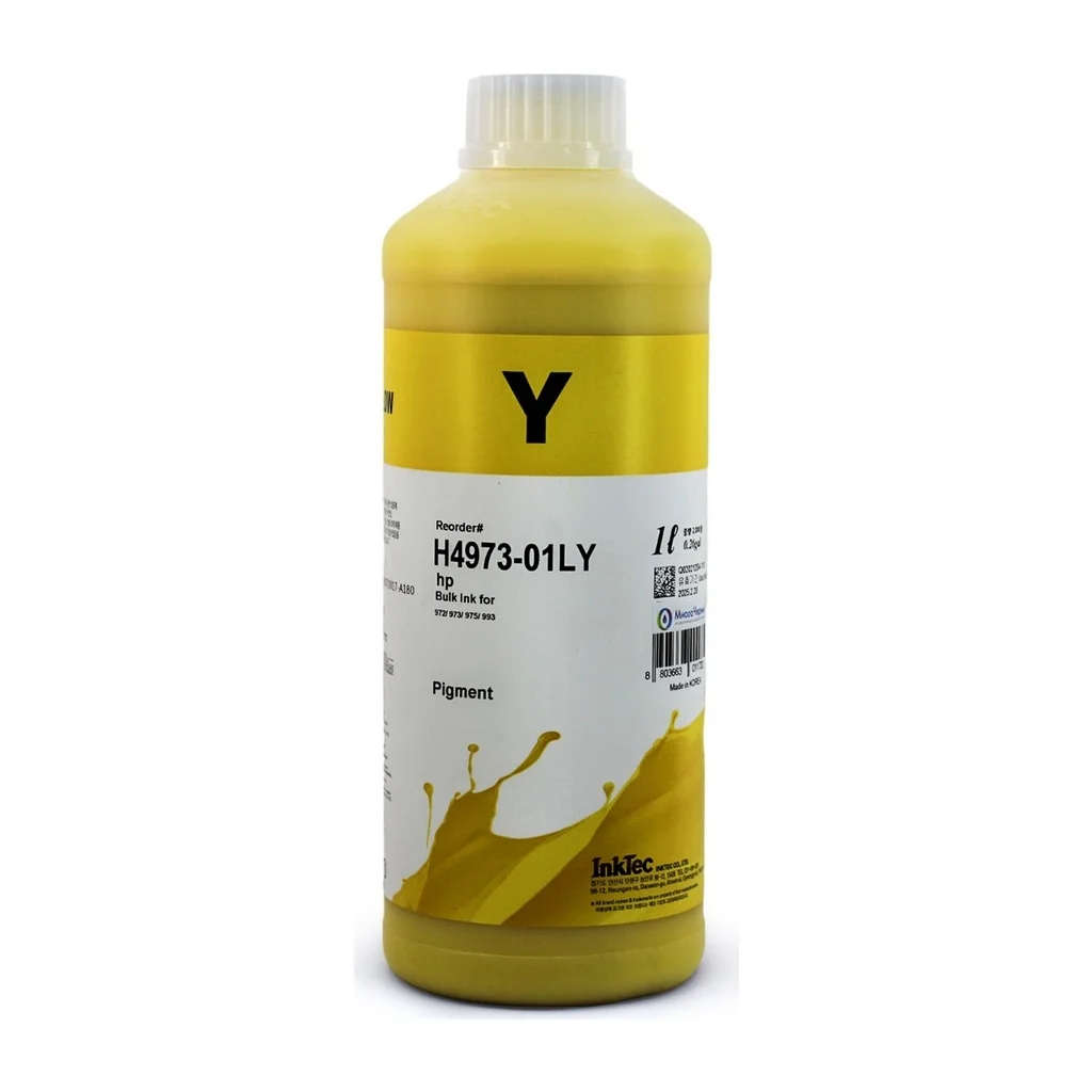 Чорнило InkTec HP PageWide Pro 452/OfficeJet Pro 9010, 1L, yellow (H4973-01LY)