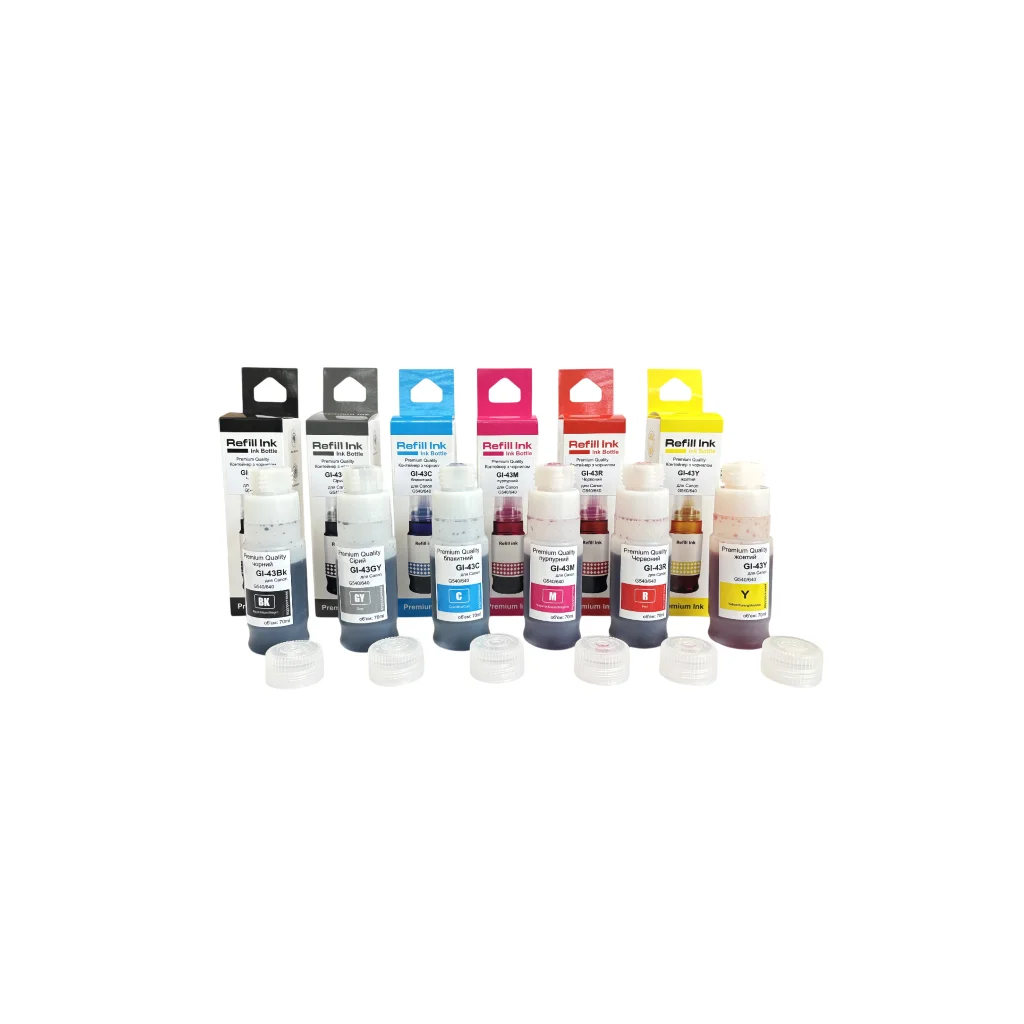 Чорнило Premium Quality Canon GI-43 SET B/C/M/Y/G/R 6х70ml (70264944)