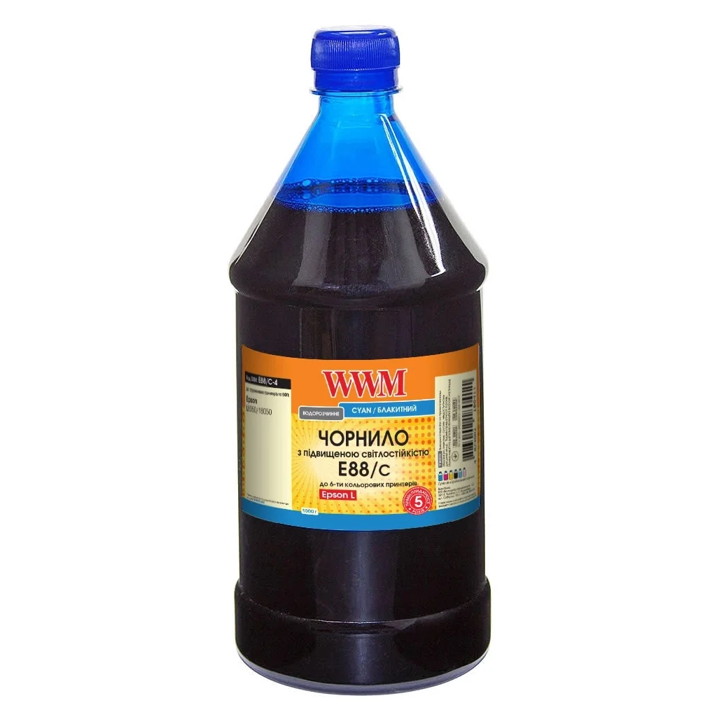 Чорнило WWM Epson L8050/L18050 1000г Cyan, water-soluble (E88/C-4)