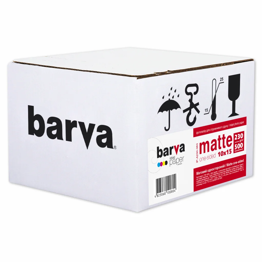 Фотопапір Barva 10x15, 230 g/m2, Original, Matte, 500c (IP-A230-083)