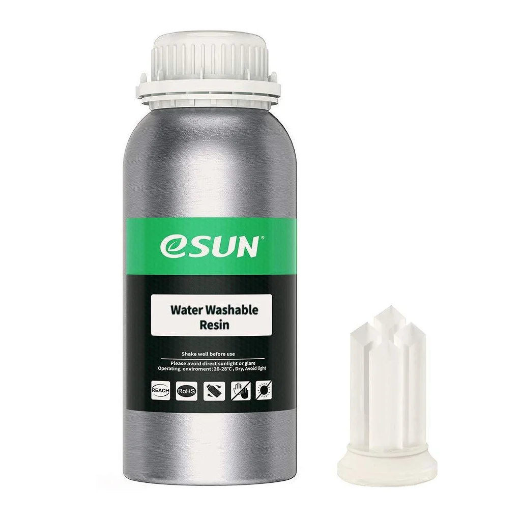 Фотополімерна смола eSUN Resin, Water Washable UV/LCD Transparent 0,5kg (WATERWASHABLERESINT500G)