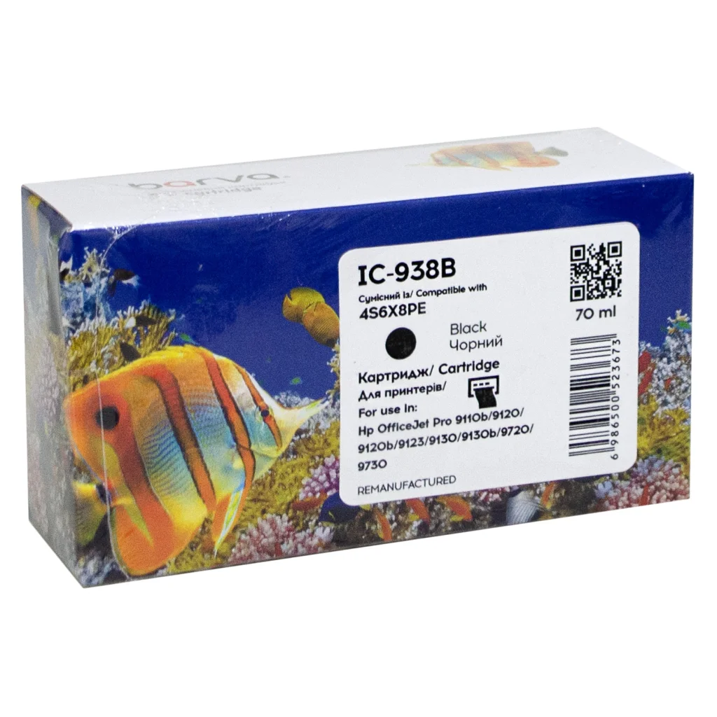 Картридж Barva HP 938 4S6X8PE 1250с black (IC-938B)