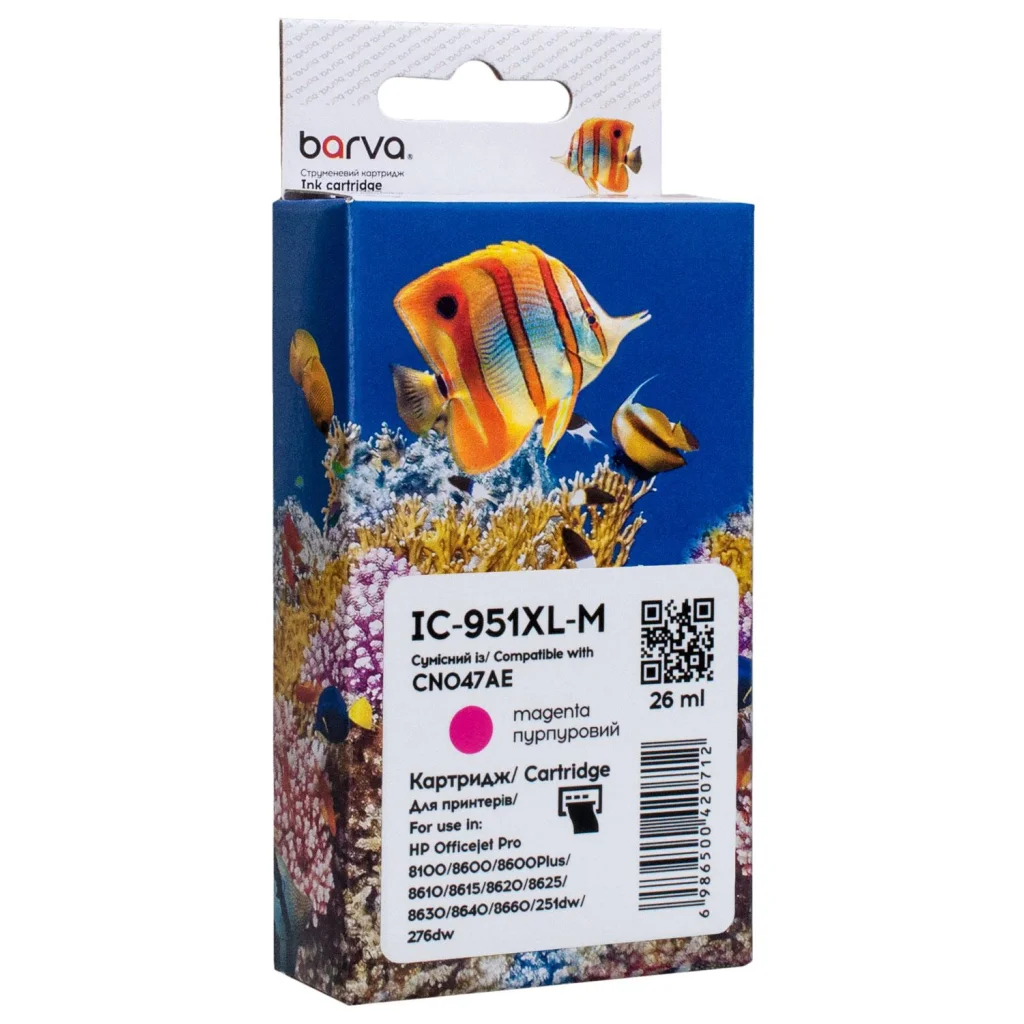Картридж Barva HP 951XL (CN047AE/CN051AE) 1500p. Magenta (IC-951XL-M)