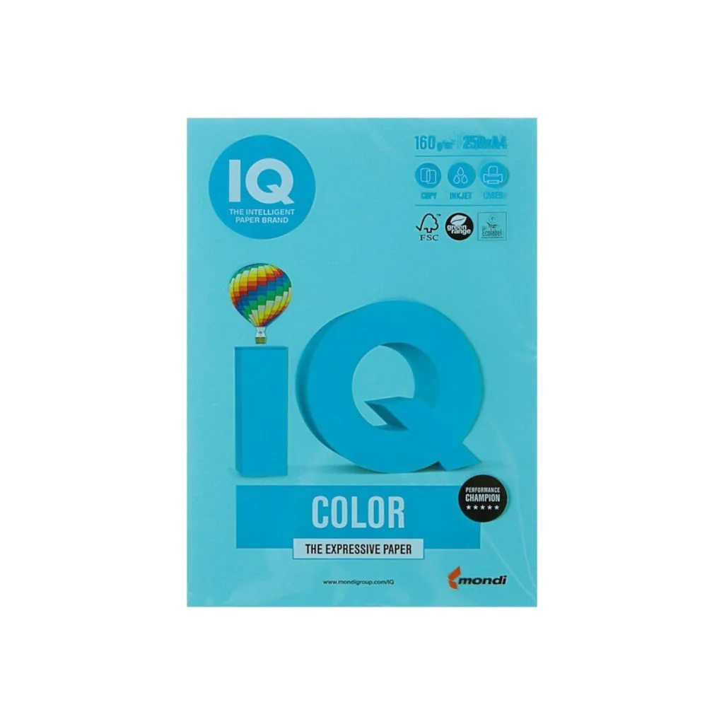 Папір IQ color А4 160g 250sh intensive Blue Mondi (MB30/A4/160/IQ)