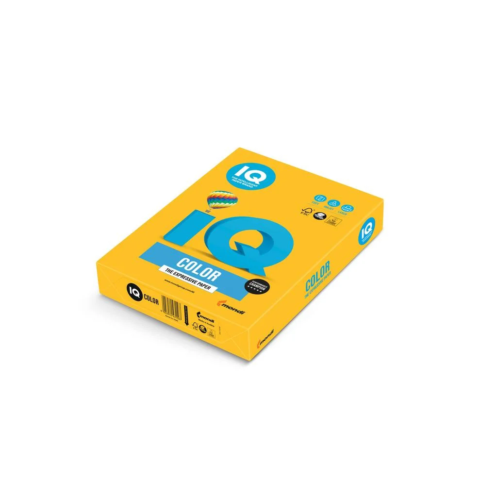 Папір IQ color А4 160g 250sh intensive, Sunny yellow Mondi (SY40/A4/160/IQ)