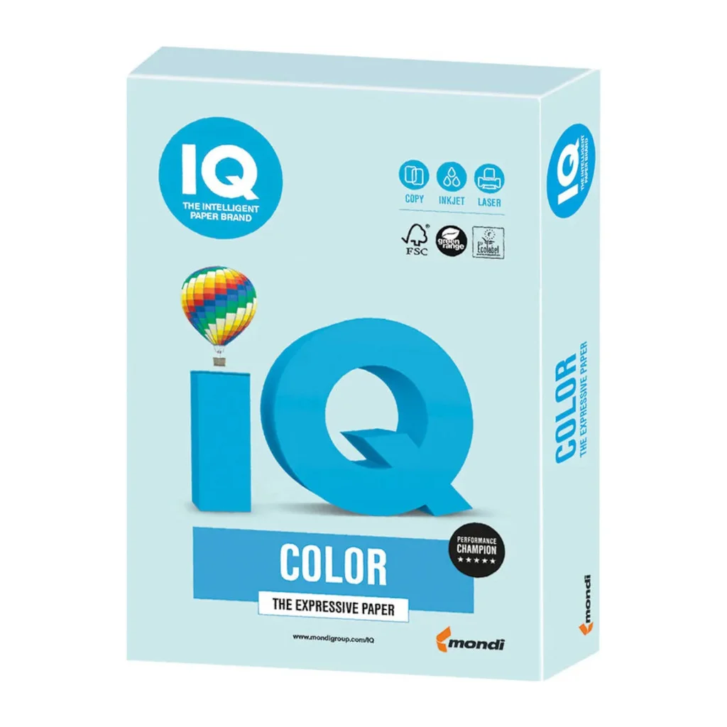 Папір IQ color А4 160g 250sh pastel, Light Blue Mondi (BL29/A4/160/IQ)