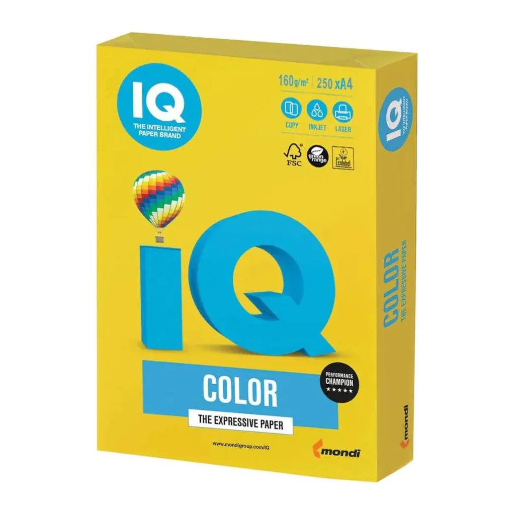 Папір IQ color А4 80g 500sh intensive, Canary yellow Mondi (CY39/A4/80/IQ)