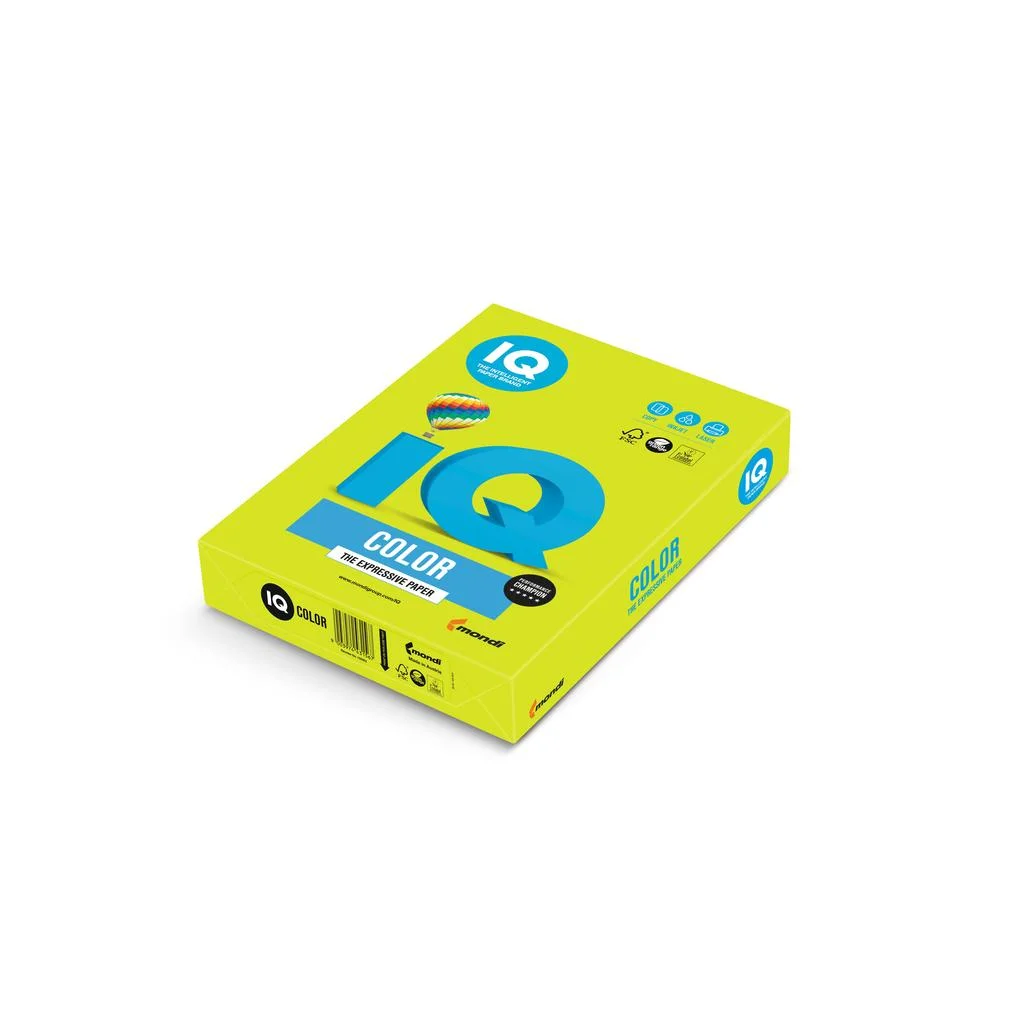 Папір IQ color А4 neon, 80g 500sheets, Green Mondi (NEOGN/A4/80/IQ)