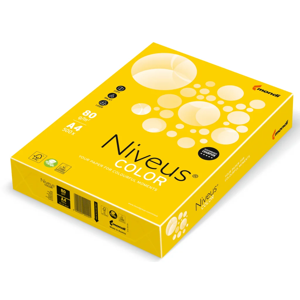 Папір Niveus COLOR intensive Mustard A4, 80g, 500sh Mondi (A4.80.NVI.IG50.500)