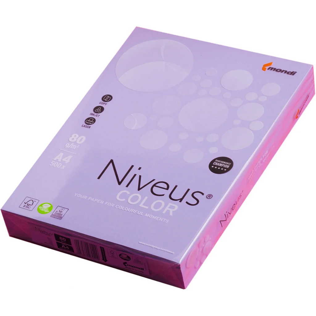 Папір Niveus COLOR intensive Purple A4, 80g, 500sh Mondi (A4.80.NVT.LA12.500)