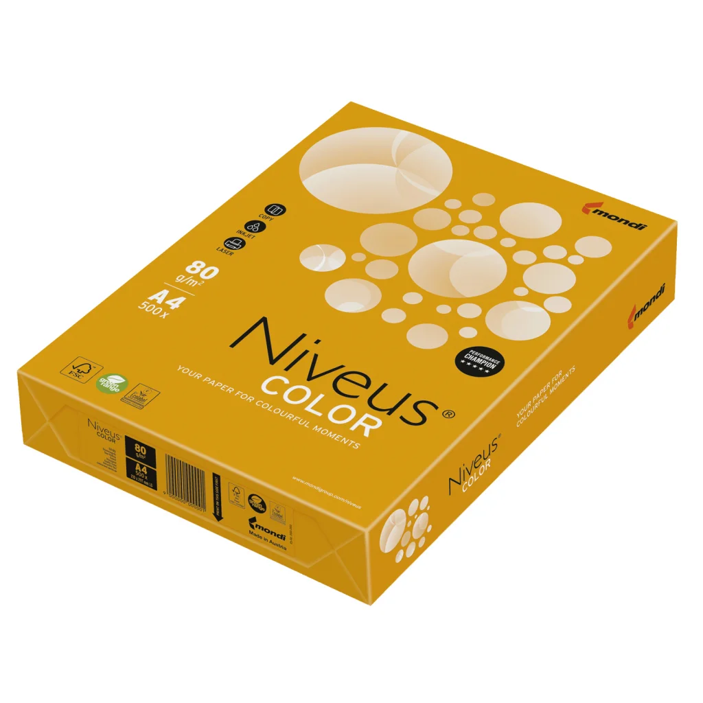 Папір Niveus COLOR NEON Orange A4, 80g, 500sh Mondi (A4.80.NVN.NEOOR.500)