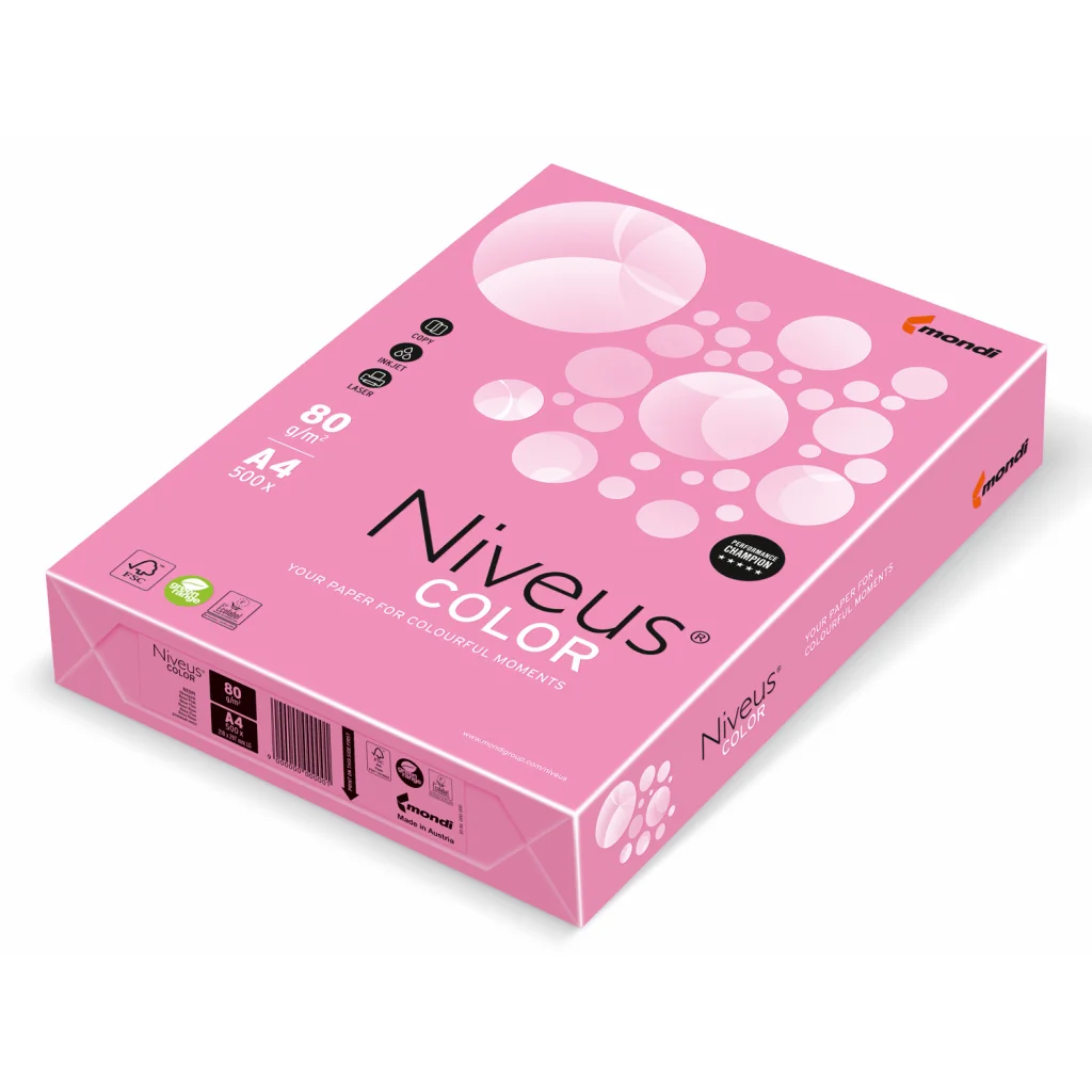 Папір Niveus COLOR NEON Pink A4, 80g, 500sh Mondi (A4.80.NVN.NEOPI.500)