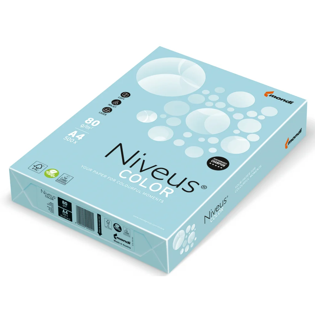 Папір Niveus COLOR Pastel Blue A4, 80g, 500sh Mondi (A4.80.NVP.MB30.500)