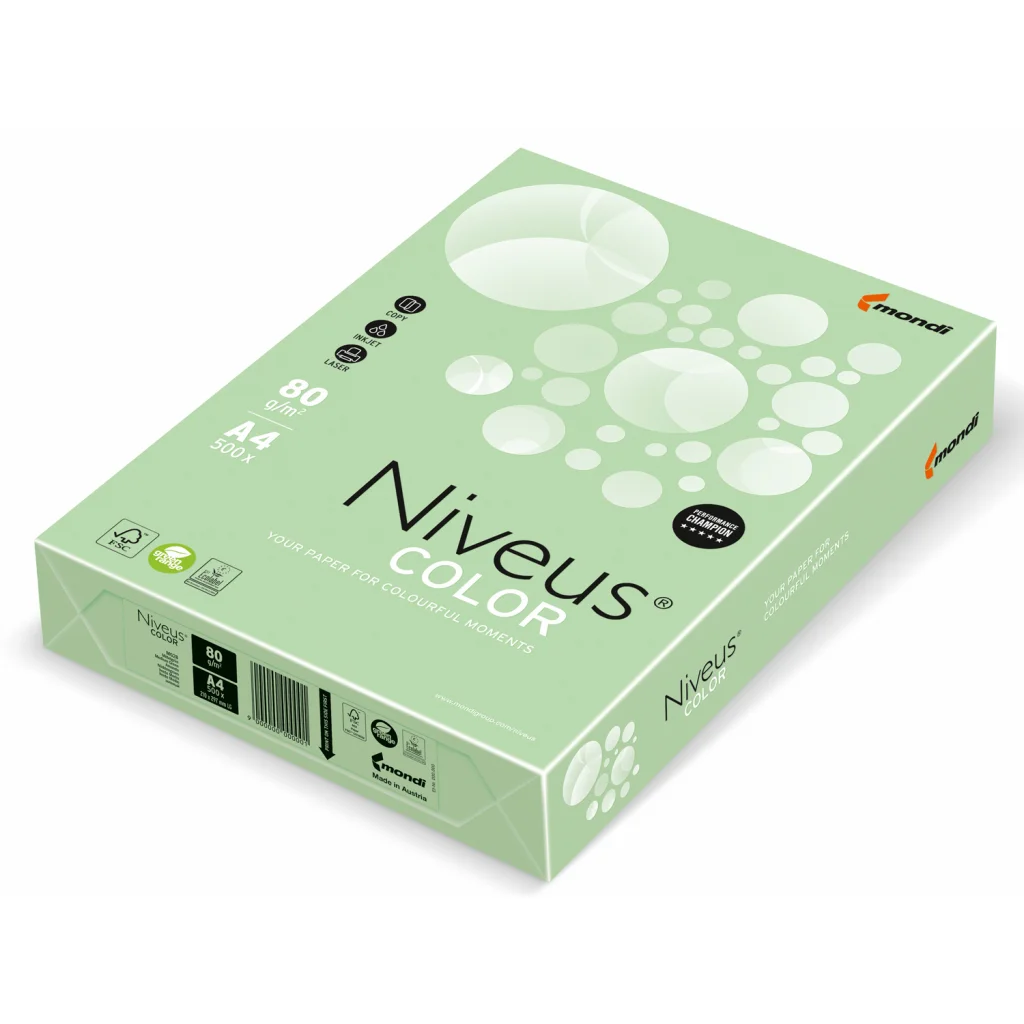 Папір Niveus COLOR Pastel green A4, 80g, 500sh Mondi (A4.80.NVP.MG28.500)