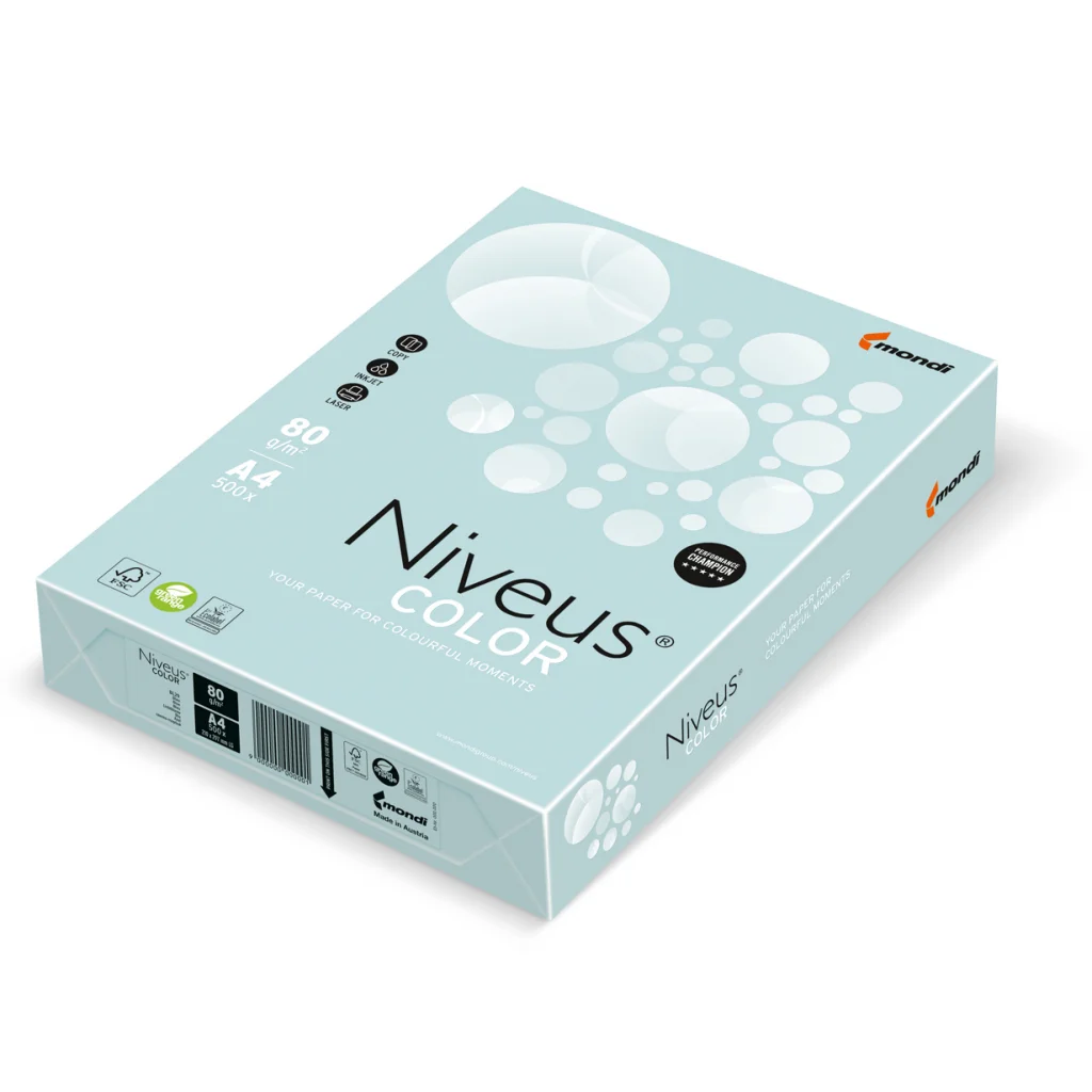 Папір Niveus COLOR Pastel lightBlue A4, 80g, 500sh Mondi (A4.80.NVP.BL29.500)