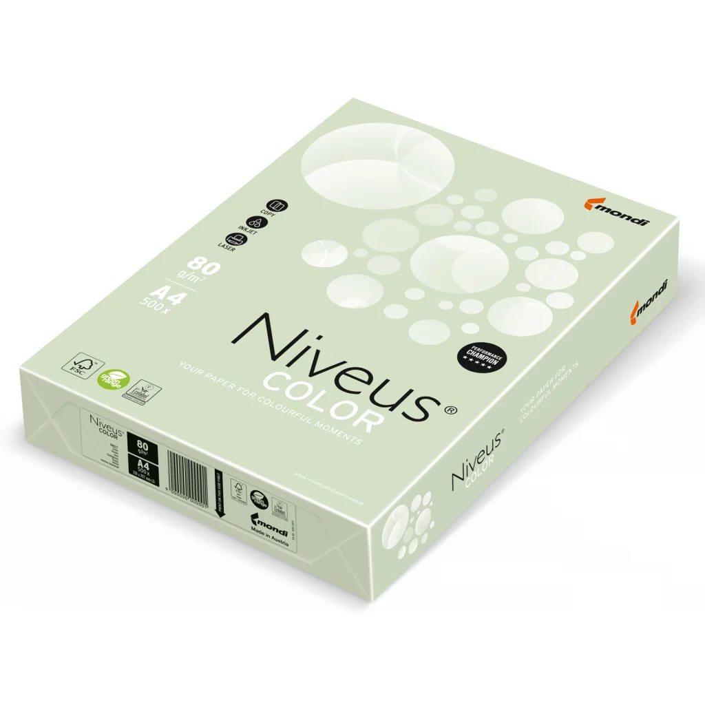Папір Niveus COLOR Pastel lightGreen A4, 80g, 500sh Mondi (A4.80.NVP.GN27.500)