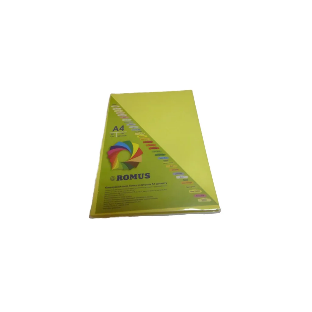 Папір Romus A4 160 г/м2 100sh Lemon yellow (R50744)