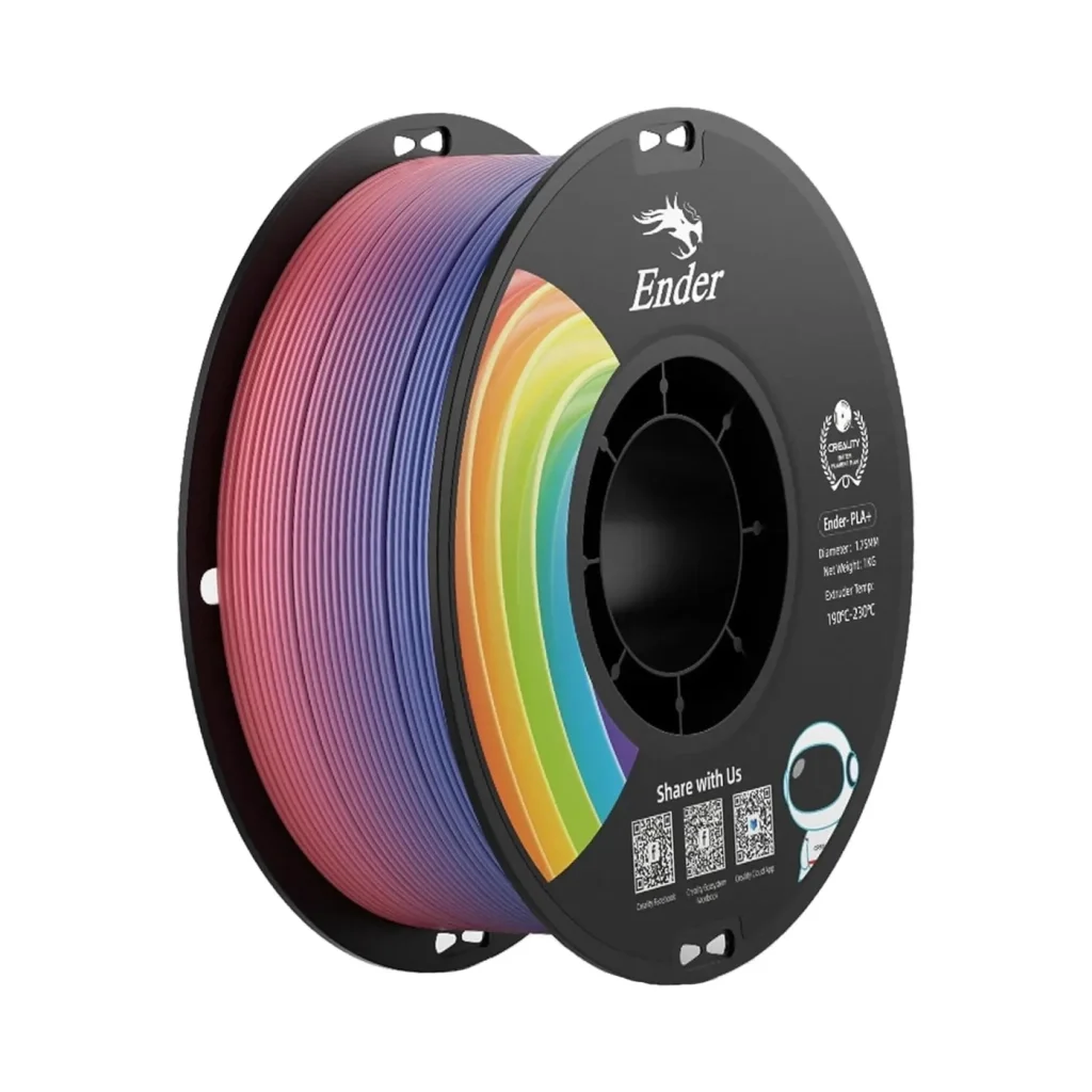 Пластик для 3D-принтера Creality PLA+ 1кг, 1.75мм, rainbow (3301010314)