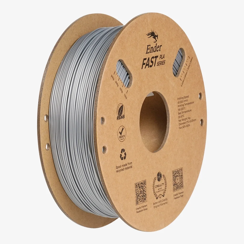 Пластик для 3D-принтера Creality PLA Fast, Ender, 1.75мм, silver, 1кг (3301010434)