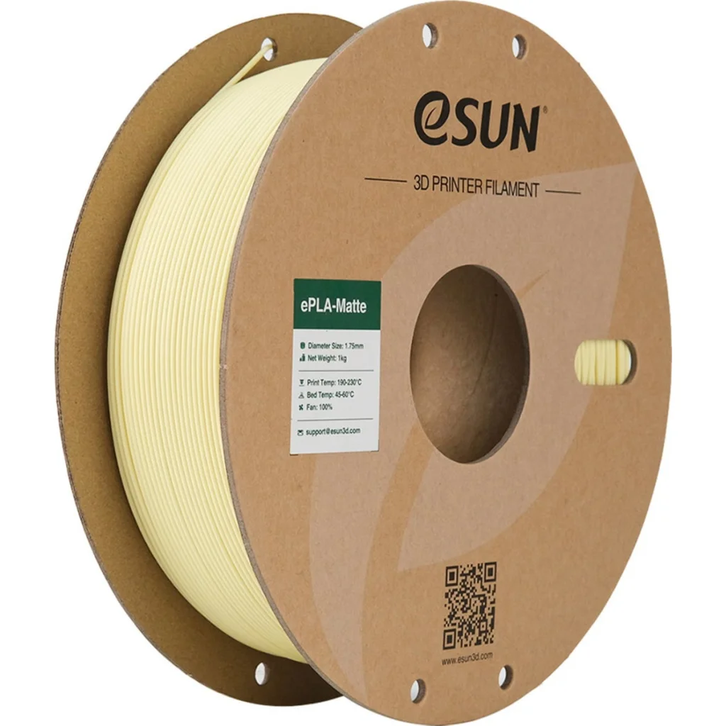 Пластик для 3D-принтера eSUN ePLA-Matte, 1,75мм, 1кг, yellow, almond (ePLA-Matte-P175AY1)