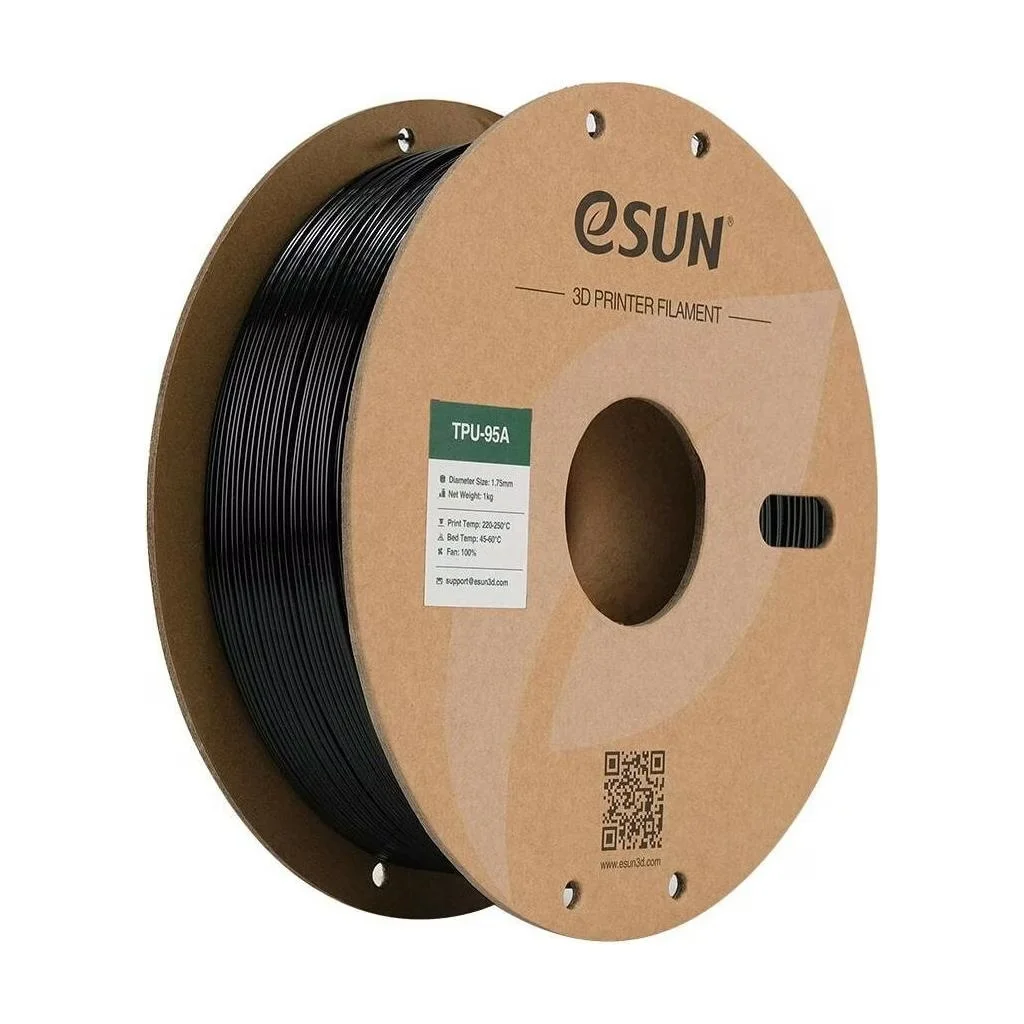 Пластик для 3D-принтера eSUN eTPU-95A 1кг, 1.75мм, black (ETPU-95A175B1)
