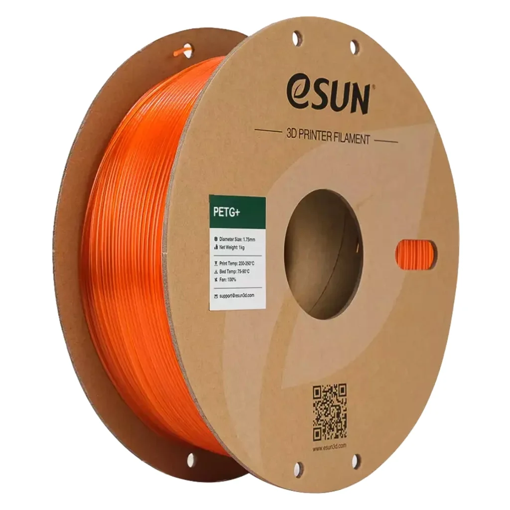 Пластик для 3D-принтера eSUN PETG+ Translucent 1,75mm 1kg Orange, Paper Roll (PETG+175T-O1P1)