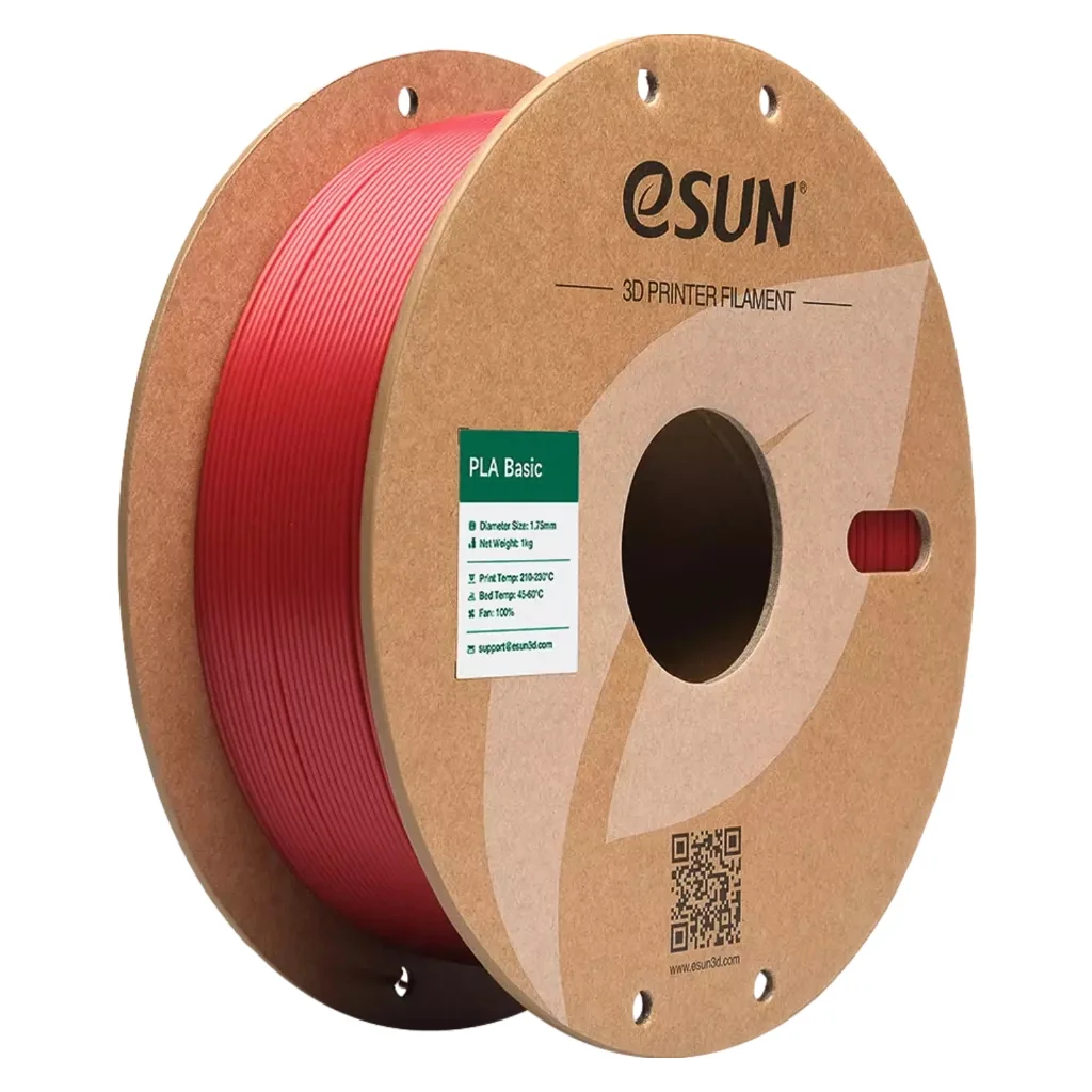 Пластик для 3D-принтера eSUN PLA BASIC 1,75mm 1kg RED, FIRE ENGINE (PLA-BASIC175O-FR1P1)