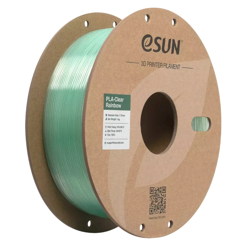 Пластик для 3D-принтера eSUN PLA Clear Rainbow 1,75mm 1kg Cyan Crystal (PLA-CLRB175O-CCY1P1)