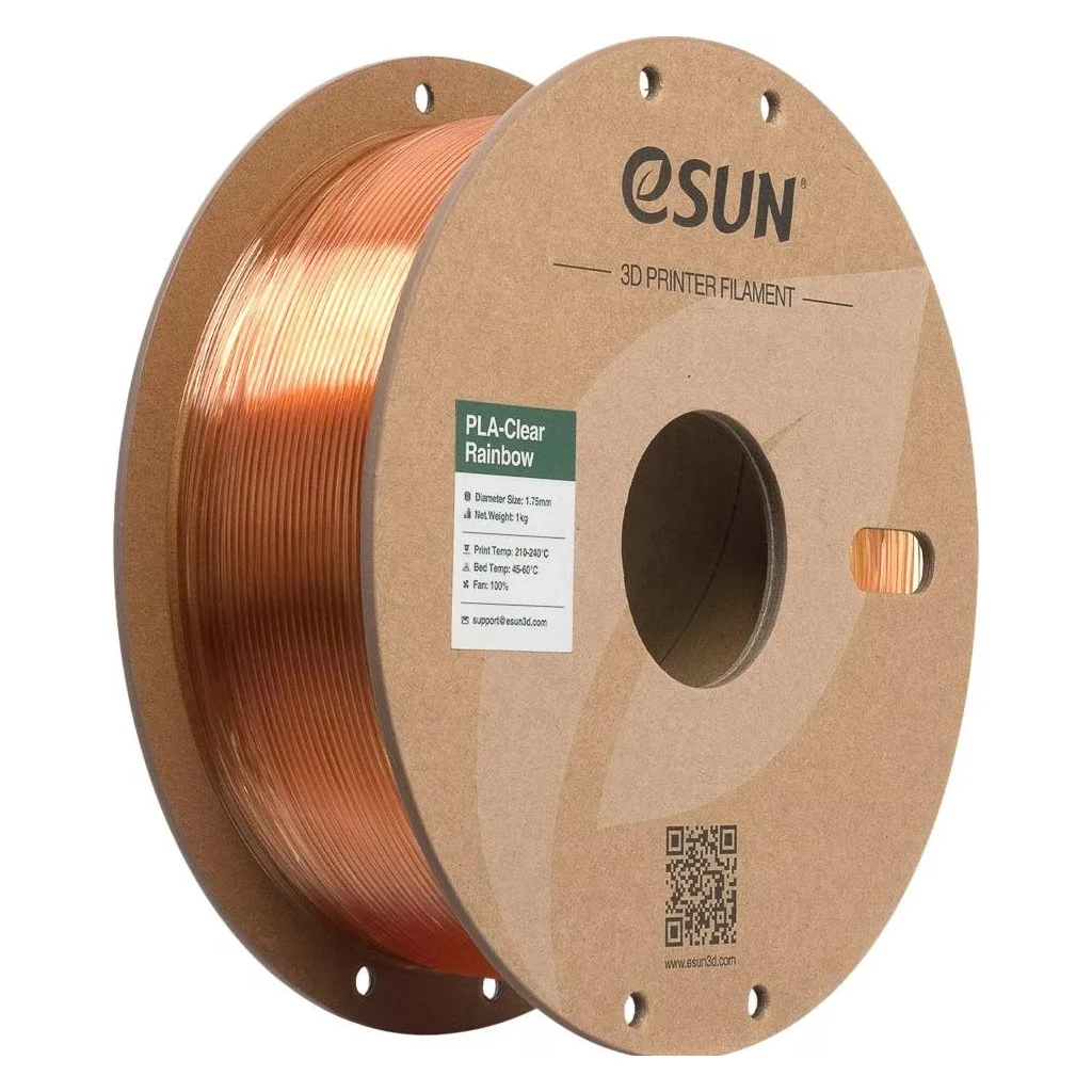 Пластик для 3D-принтера eSUN PLA Clear Rainbow 1,75mm 1kg YELLOW PINK (PLA-CLRB175RB-YP1P1)