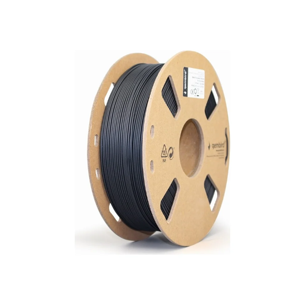 Пластик для 3D-принтера Gembird PLA, 1.75 мм, 1кг, Matte, black (3DP-PLA-01-MTBK)