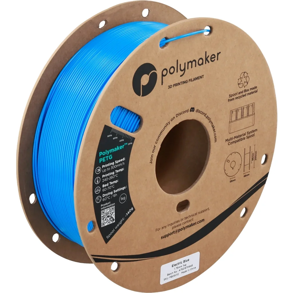 Пластик для 3D-принтера Polymaker PETG 1,75mm 1kg ELECTRIC BLUE (PB05012)