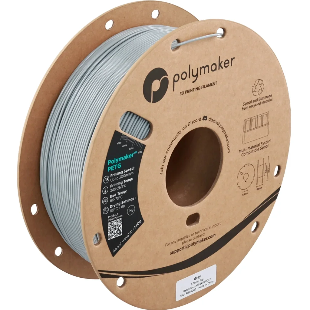 Пластик для 3D-принтера Polymaker PETG 1,75mm 1kg GREY (PB05003)