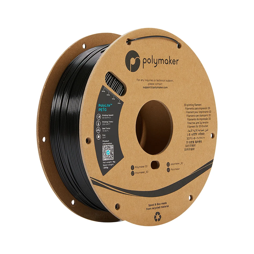 Пластик для 3D-принтера Polymaker PETG POLYLITE 1,75mm 1kg BLACK (PB01001)
