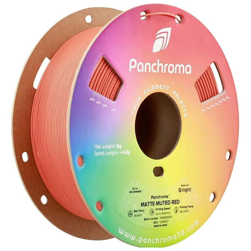 Пластик для 3D-принтера Polymaker PLA PANCHROMA MATTE 1,75mm 1kg MUTED RED (CA04027)
