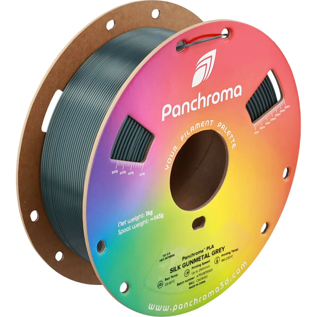 Пластик для 3D-принтера Polymaker PLA PANCHROMA SILK 1,75mm 1kg GUNMETAL GREY (CA03032)