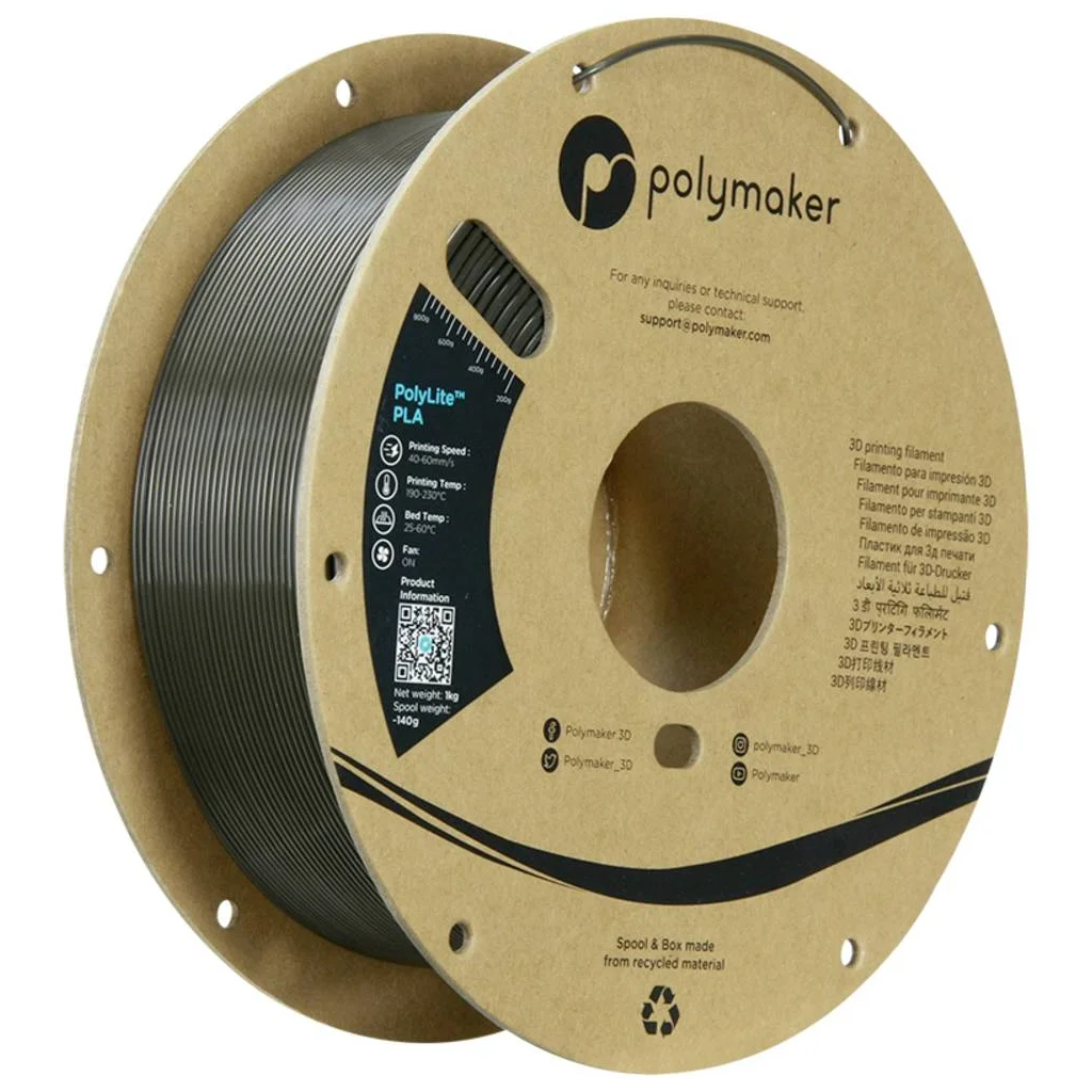 Пластик для 3D-принтера Polymaker PLA POLYLITE 1,75mm 1kg GREY GREEN, DARK (PA02095)