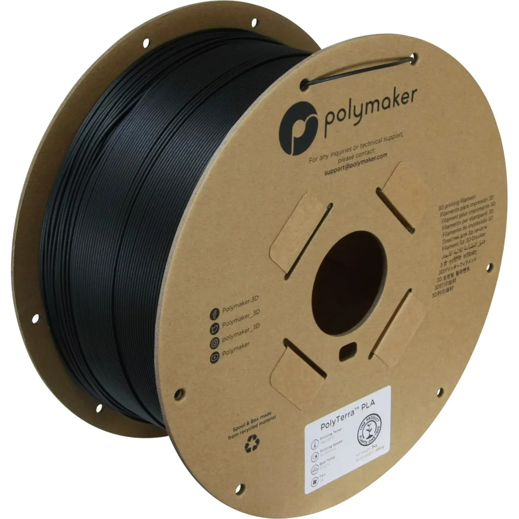 Пластик для 3D-принтера Polymaker PLA PolyTerra 1,75mm 3kg BLACK, CHARCOAL (PA04007)