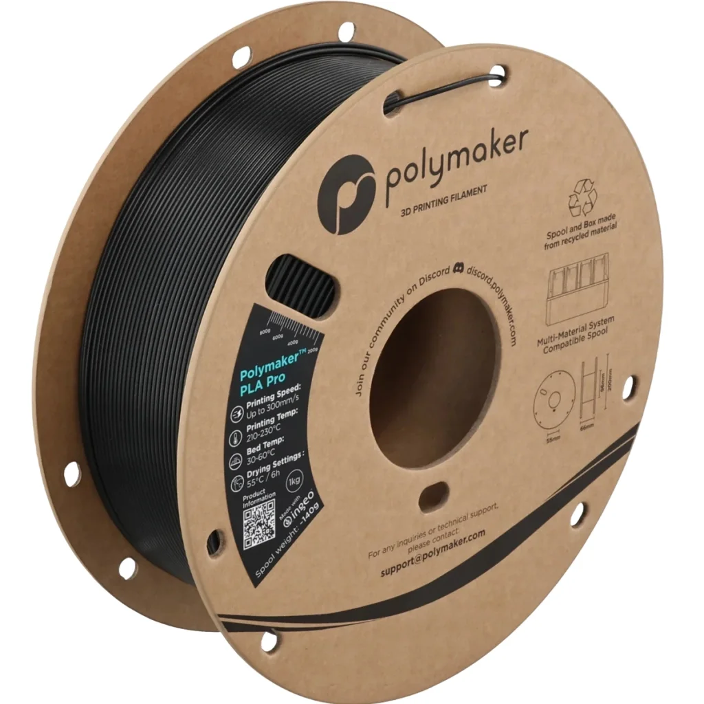Пластик для 3D-принтера Polymaker PLA PRO HIGH SPEED TOUGH 1,75mm METAL BLACK 1kg (PA13027)