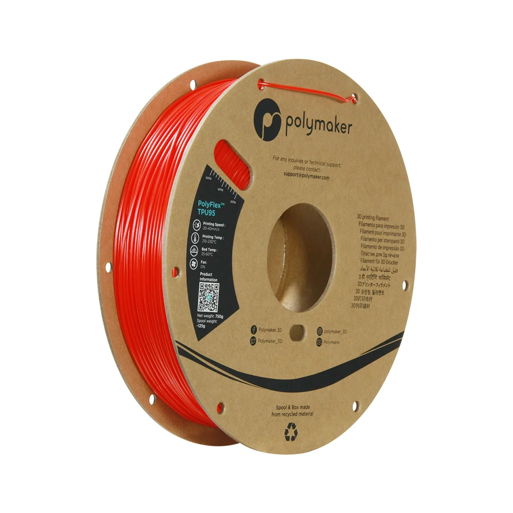 Пластик для 3D-принтера Polymaker TPU-95A 1,75mm 0,75kg RED (PD01003)