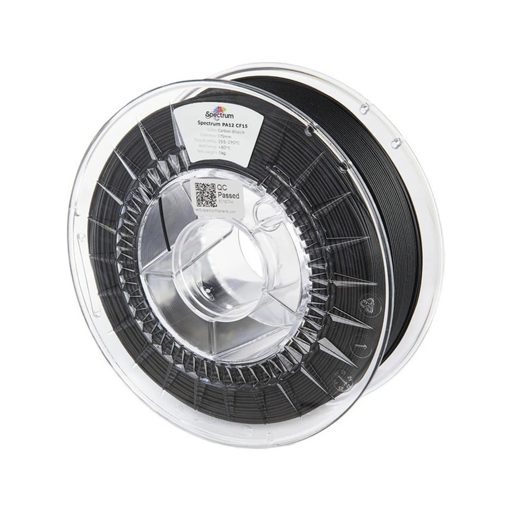 Пластик для 3D-принтера Spectrum PA12 CF15 1.75mm 1kg Black Carbon (81564)