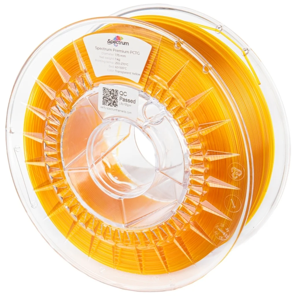 Пластик для 3D-принтера Spectrum PCTG Premium Transparent 1.75mm 1kg Yellow (80737)