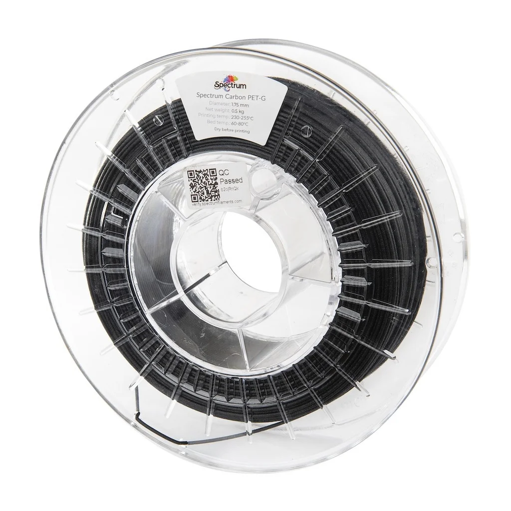 Пластик для 3D-принтера Spectrum PET-G Carbon 1.75mm 0.5kg Black (80467)