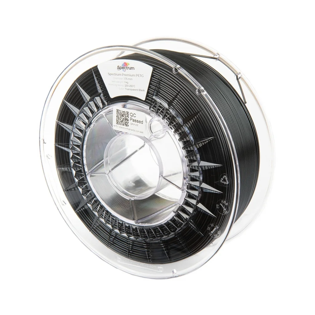 Пластик для 3D-принтера Spectrum PET-G Premium Transparent 1.75mm 1kg Black (80473)