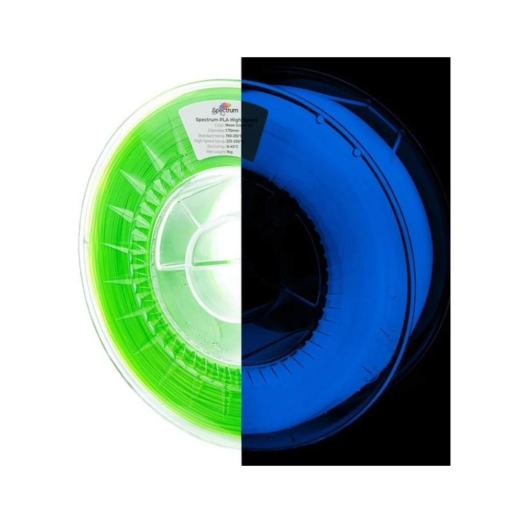Пластик для 3D-принтера Spectrum PLA HS Premium 1.75mm 1kg Neon Green UV (81057)
