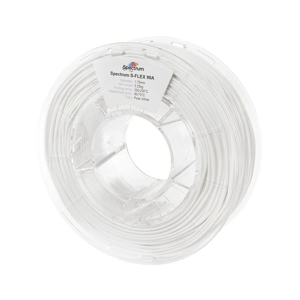 Пластик для 3D-принтера Spectrum S-Flex 90A 1.75mm 0.25kg WHITE, POLAR (80261)